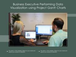 Business executive performing data visualization using project gantt charts