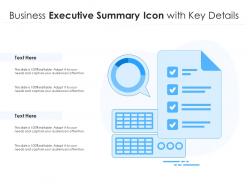 Business executive summary icon with key details