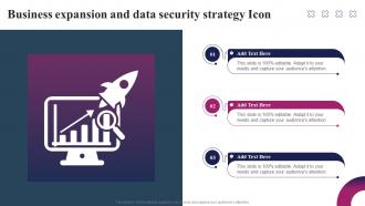 Business Expansion And Data Security Strategy Icon