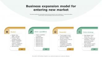 Business Expansion Model For Entering New Market