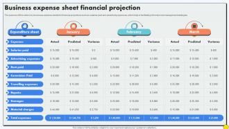 Business Expense Sheet Financial Projection