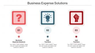 Business Expense Solutions Ppt Powerpoint Presentation Layouts Visuals Cpb