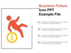 Business failure icon ppt example file
