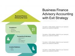 Business finance advisory accounting with exit strategy