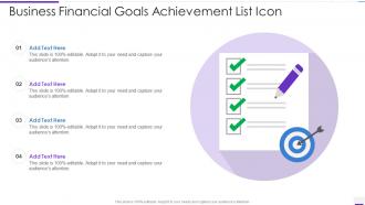 Business Financial Goals Achievement List Icon