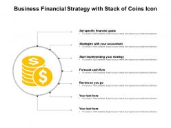 Business financial strategy with stack of coins icon