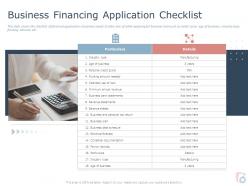 Business financing application checklist ppt powerpoint presentation template