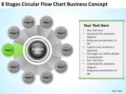 Business flow chart 8 stages circular concept powerpoint slides
