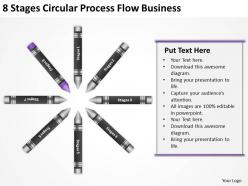 Business flow chart 8 stages circular process powerpoint slides
