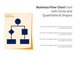 Business flow chart icon with circle and quadrilateral shapes