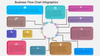 Business flow chart infographics flat powerpoint desgin