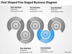 Business flow chart oval shaped five staged diagram powerpoint templates