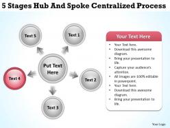 Business flow charts examples 5 stages hub and spoke centralized process powerpoint slides