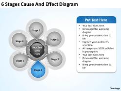 Business flow charts examples 6 stages cause and effect diagram powerpoint slides