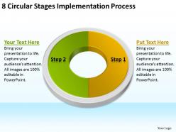 Business flow charts examples 8 circular stages implementation process powerpoint templates