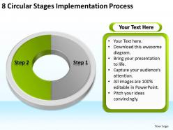 Business flow charts examples 8 circular stages implementation process powerpoint templates