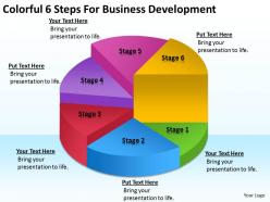 Business flow charts examples colorful 6 steps for development powerpoint slides