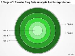 Business flow diagram example circular ring data analysis and interpretation powerpoint templates