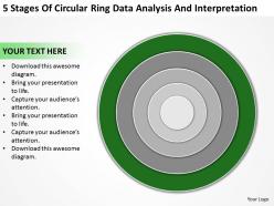Business flow diagram example circular ring data analysis and interpretation powerpoint templates