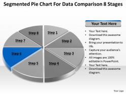 Business flow diagram example pie chart for data comparison 8 stages powerpoint templates