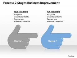 Business flow diagram example process 2 stages improvement powerpoint slides 0515
