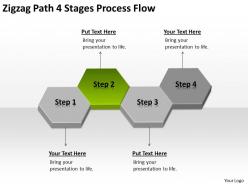 Business flow diagram example zigzag path 4 stages process powerpoint slides 0522