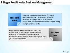 Business flow diagrams 2 stages post it notes management powerpoint templates