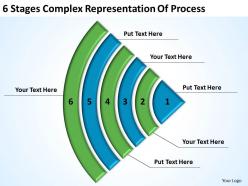 Business flow diagrams 6 stages complex representation of process powerpoint slides