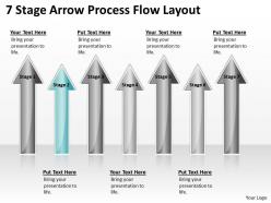 Business flow diagrams 7 stage arrow process layout powerpoint templates