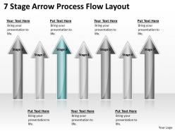 Business flow diagrams 7 stage arrow process layout powerpoint templates