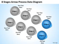 Business flow diagrams 8 stages arrow process data powerpoint templates