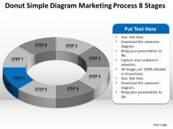 Business flow diagrams donut simple marketing process 8 stages powerpoint slides