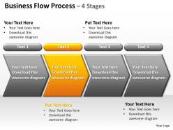 Business flow process 4 stages powerpoint diagrams presentation slides graphics 0912