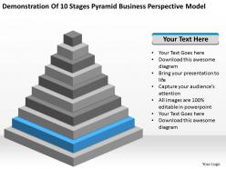 Business flowchart demonstration of 10 stages pyramid perspective model powerpoint slides