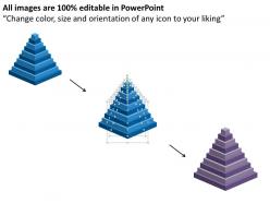 Business flowchart demonstration of 10 stages pyramid perspective model powerpoint slides