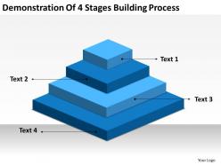 Business flowchart demonstration of 4 stages building process powerpoint slides