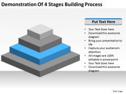 Business flowchart demonstration of 4 stages building process powerpoint slides