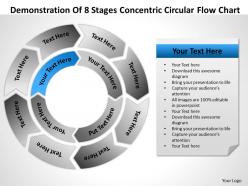 Business flowchart demonstration of 8 stages concentric circular powerpoint slides