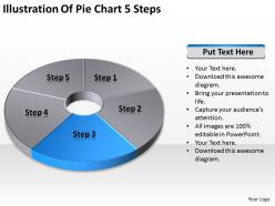 Business flowchart examples illustration of pie 5 steps powerpoint templates