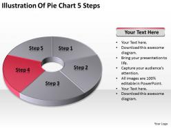 Business flowchart examples illustration of pie 5 steps powerpoint templates