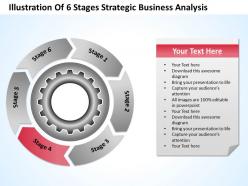 Business flowchart illustration of 6 stages strategic analysis powerpoint slides
