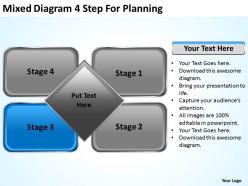 Business flowchart mixed diagram 4 step for planning powerpoint slides 0515