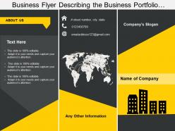Business flyer describing the business portfolio in depth detail