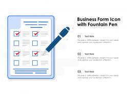 Business form icon with fountain pen