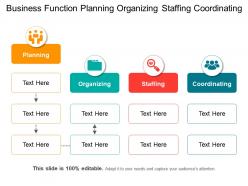Business Function Planning Organizing Staffing Coordinating