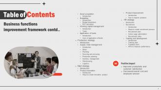 Business Functions Improvement Framework Powerpoint Presentation Slides Strategy CD V Customizable Good