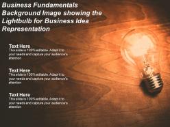 Business Fundamentals Background Image Showing The Lightbulb For Business Idea Representation