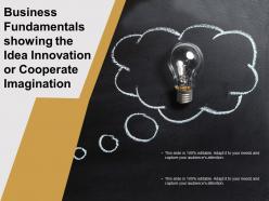 Business fundamentals showing the idea innovation or cooperate imagination