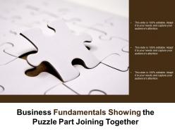 Business Fundamentals Showing The Puzzle Part Joining Together
