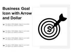 Business goal icon with arrow and dollar